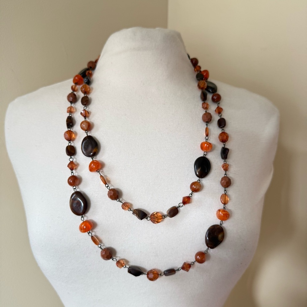 1950s Brown & Amber Necklace‎
